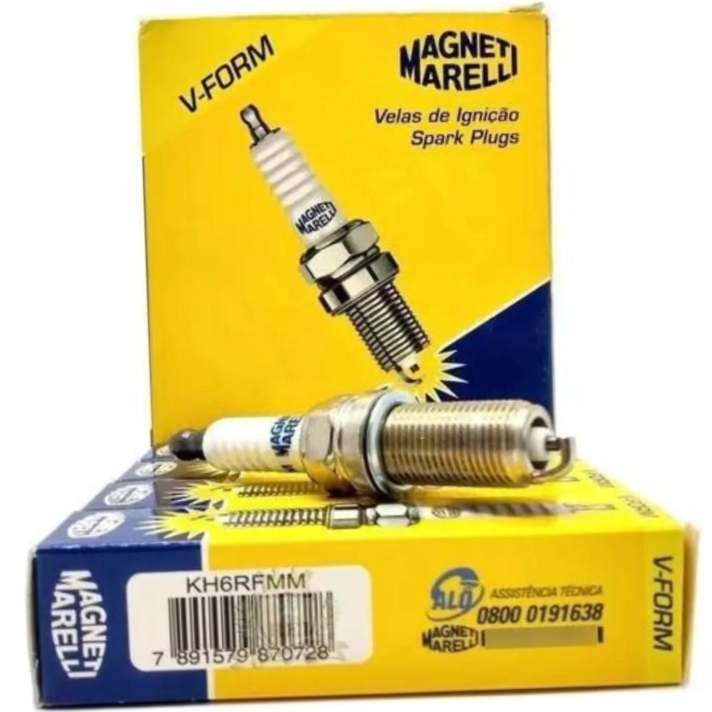 Kit 4 Vela Ignição V-Form - Magneti Marelli - KH6RFMM