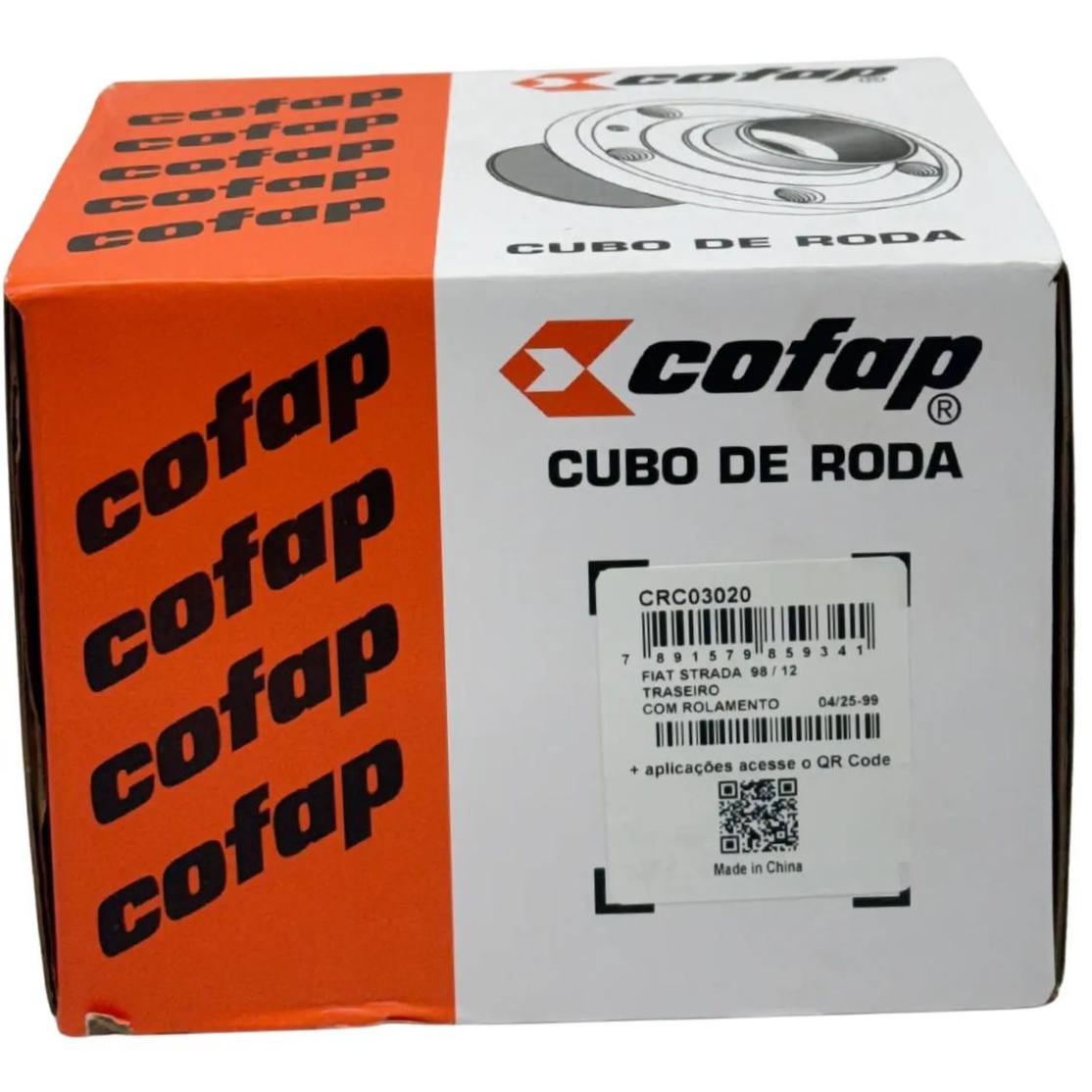 Par Cubo Roda Traseiro 4 Furos Com Rolamento - Cofap - Crc03020