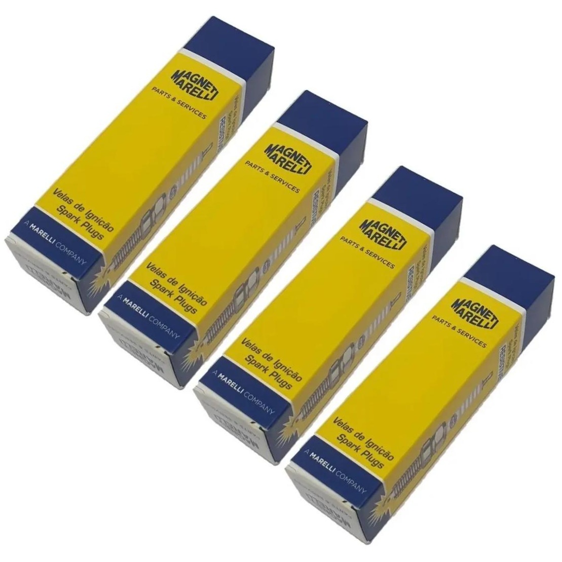 Kit 4 Vela Ignição Resistiva - Magneti Marelli - LD7RTAMM