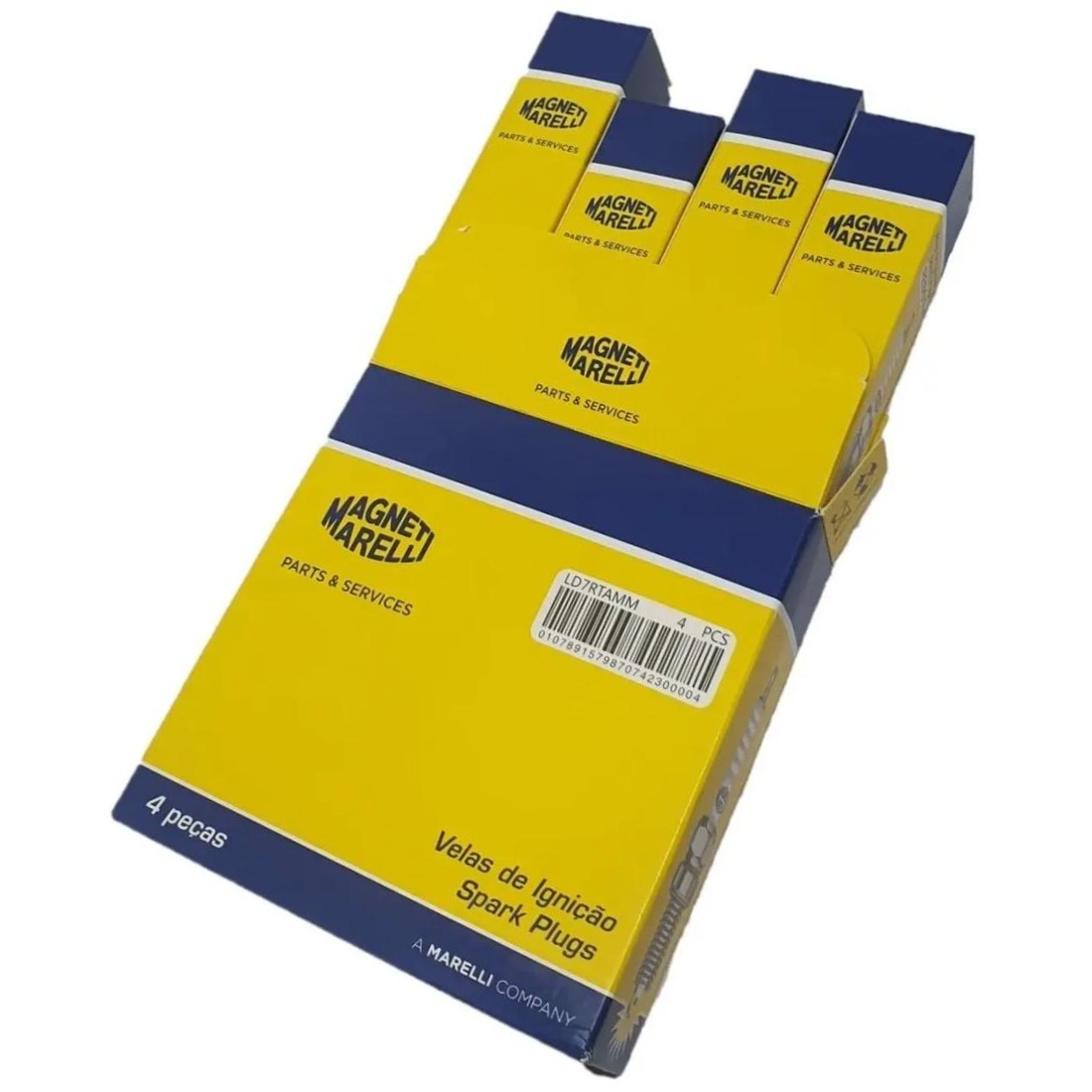 Kit 4 Vela Ignição Resistiva - Magneti Marelli - LD7RTAMM