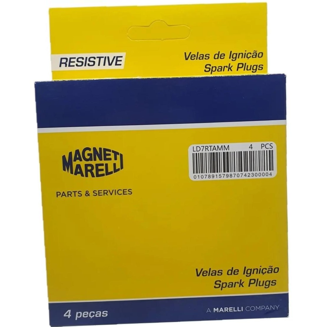 Kit 4 Vela Ignição Resistiva - Magneti Marelli - LD7RTAMM