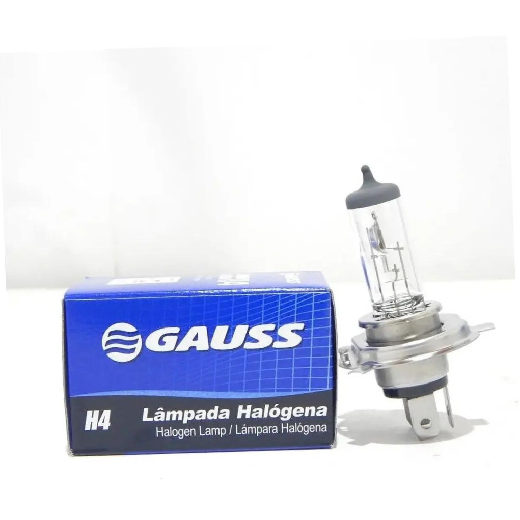 Kit 10 Lâmpadas Farol Alto Baixo H4 60/55W Halógena 12V P43T-38 - Gauss - GL11H4