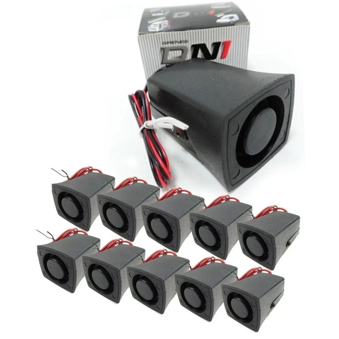 10 Mini Sirenes Piezoelétrica 24V 100dB Sinalizadora - DNI 4002