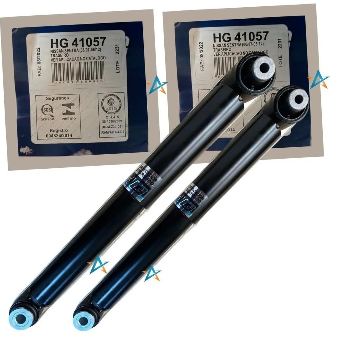 Par de Amortecedor Traseiro da Suspensão - Nakata - HG 41057