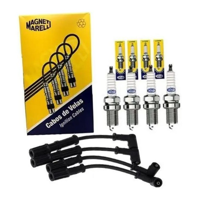 Kit 4 Vela Ignição V-Form e Cabo - Magneti Marelli - CVMT5402 / K6RFMM