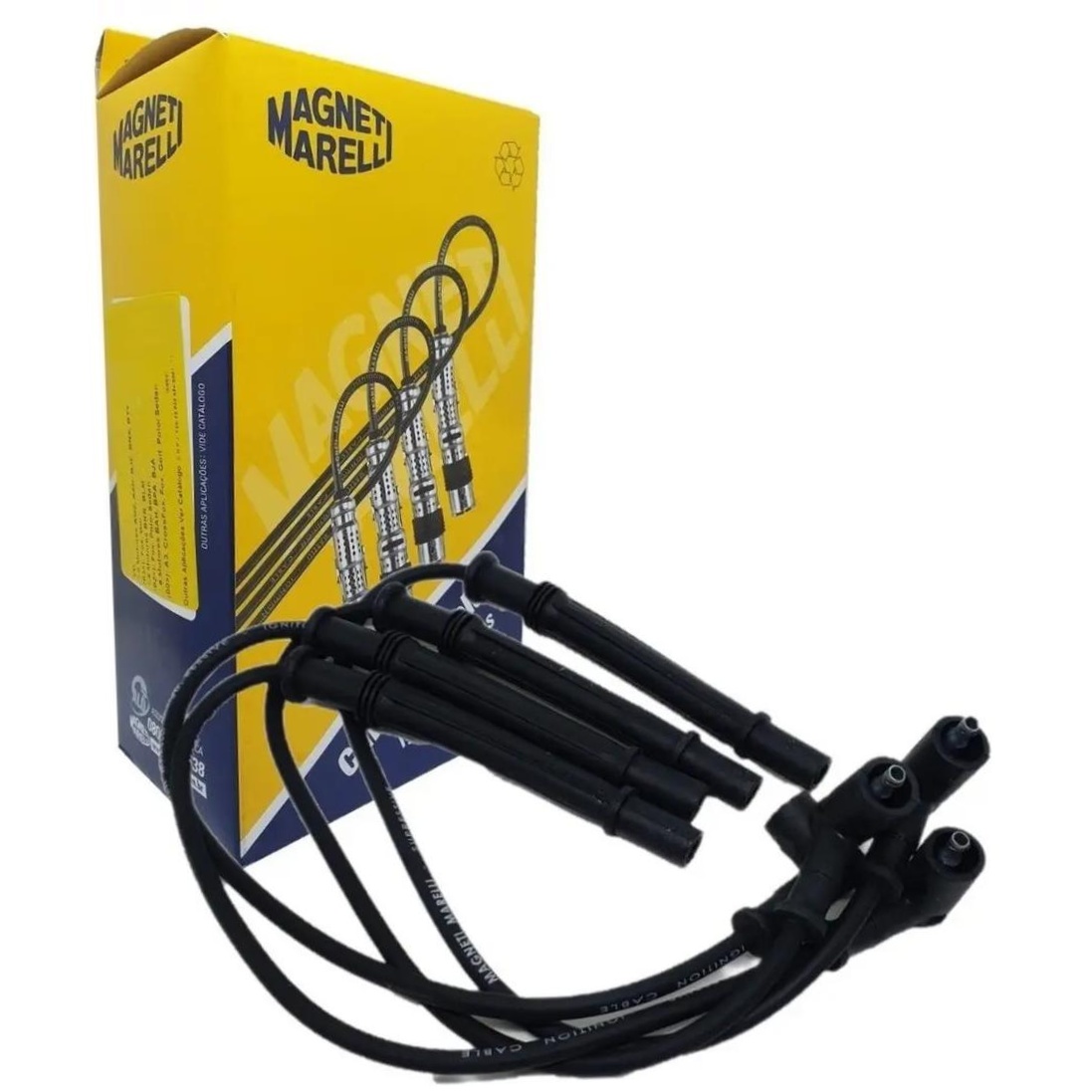 Kit 4 Vela Ignição e Cabo - Magneti Marelli - CVMR1602 / LD7RTAMM