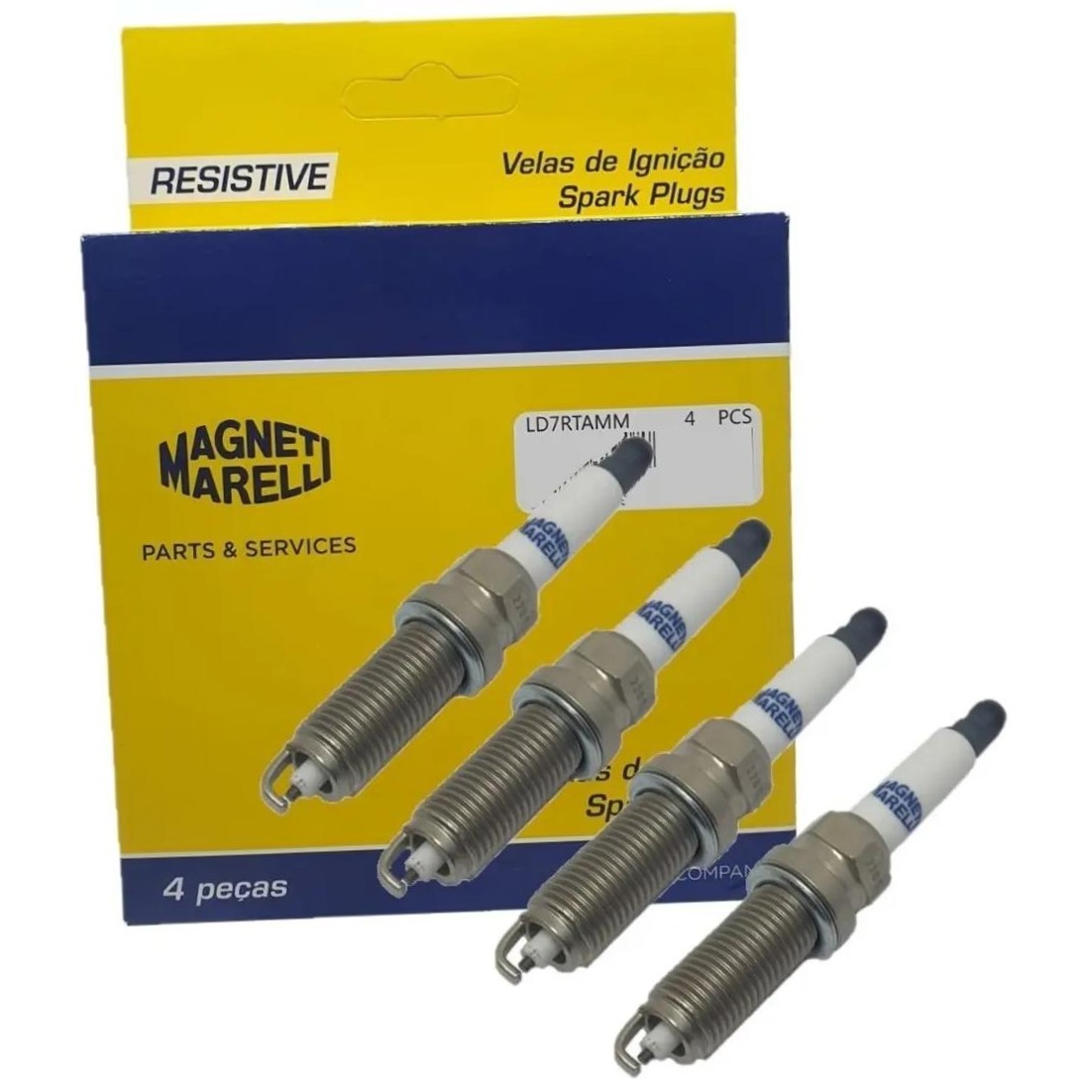 Kit 4 Vela Ignição e Cabo - Magneti Marelli - CVMR1602 / LD7RTAMM