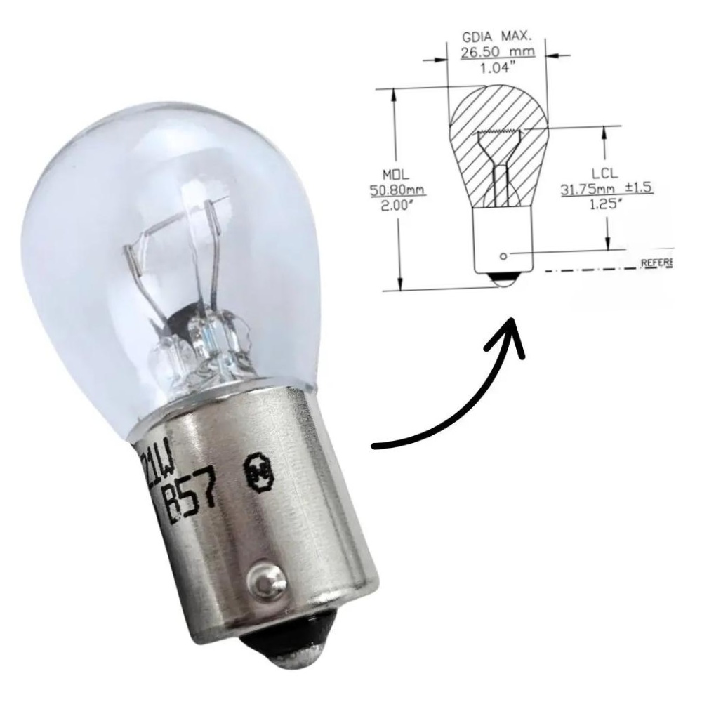 Kit 30 Lâmpadas 1 Polo 24V 21W BA15S Lanterna Freio Pisca - Gauss - GL1141B