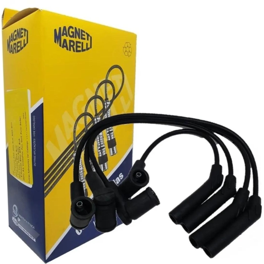Kit 4 Vela Ignição e Cabo - Magneti Marelli - CVMF0202 / QH6RTCMM-10