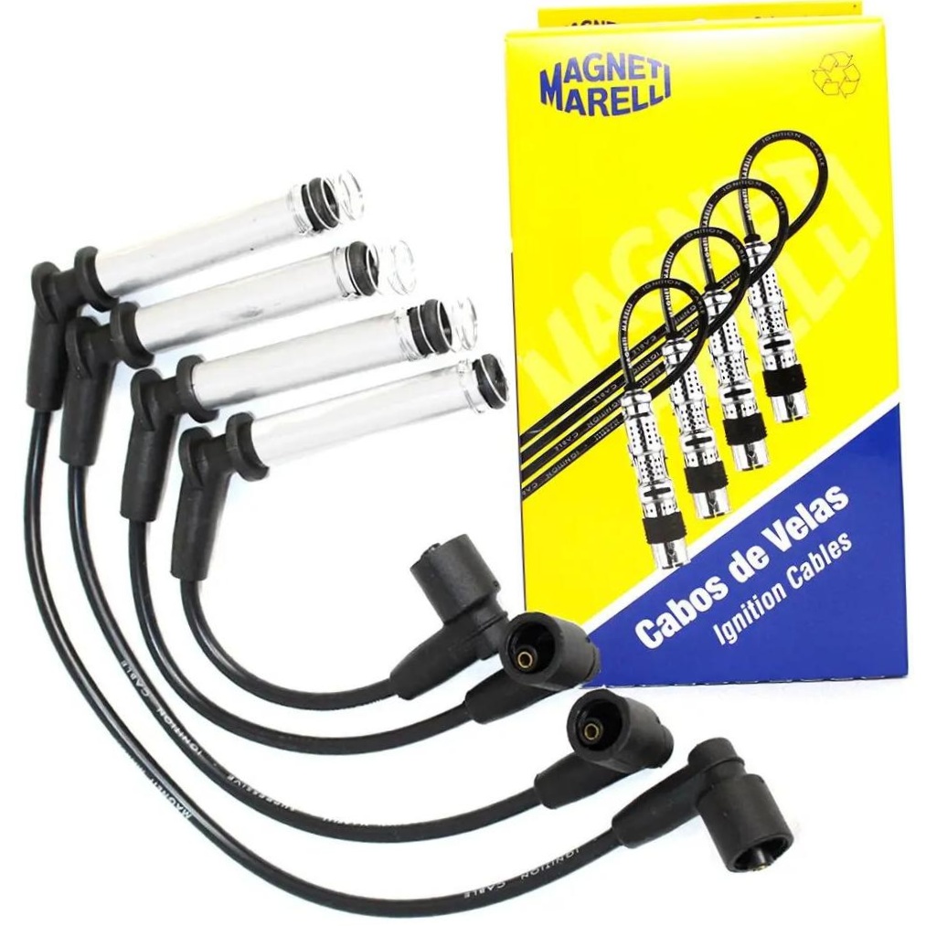 Kit 4 Vela Ignição V-Form e Cabo - Magneti Marelli - CVMG7302 / F6RFMM