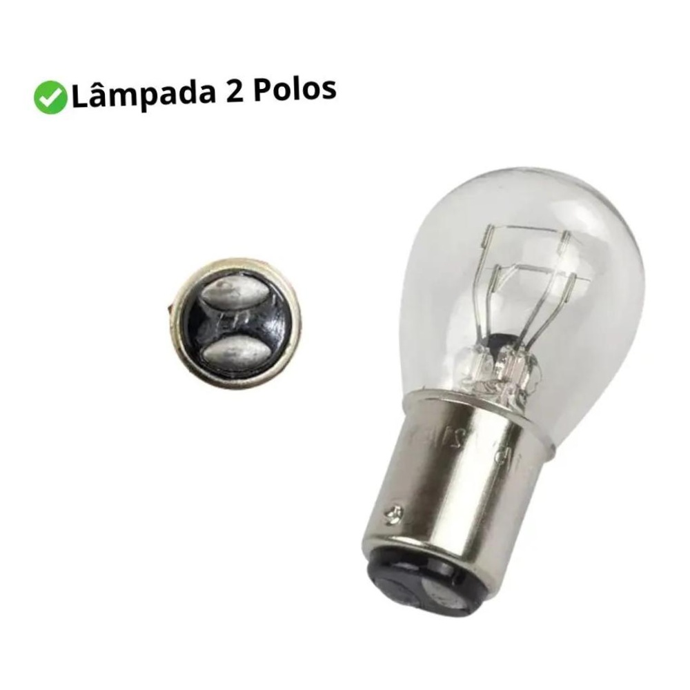 Kit 10 Lâmpadas 2 Pólos 12V 21/5W BAY15D Lanterna e Freio - Gauss - GL1034